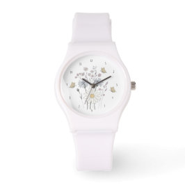 Lebendiges Feld mit Wildblumen  Armbanduhr