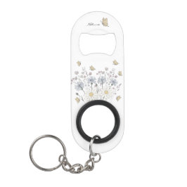 Lebendiges Feld mit Wildblumen Mini Flaschenöffner