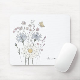 Lebendiges Feld mit Wildblumen Mousepad