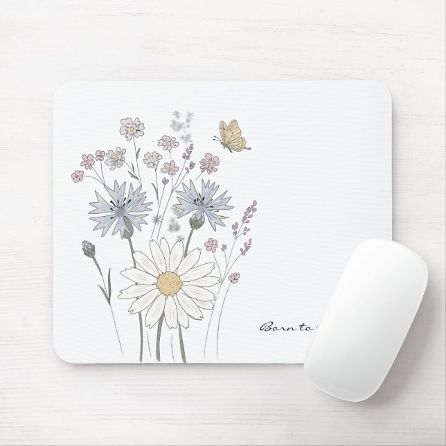 Lebendiges Feld mit Wildblumen  Mousepad (Mit Mouse)