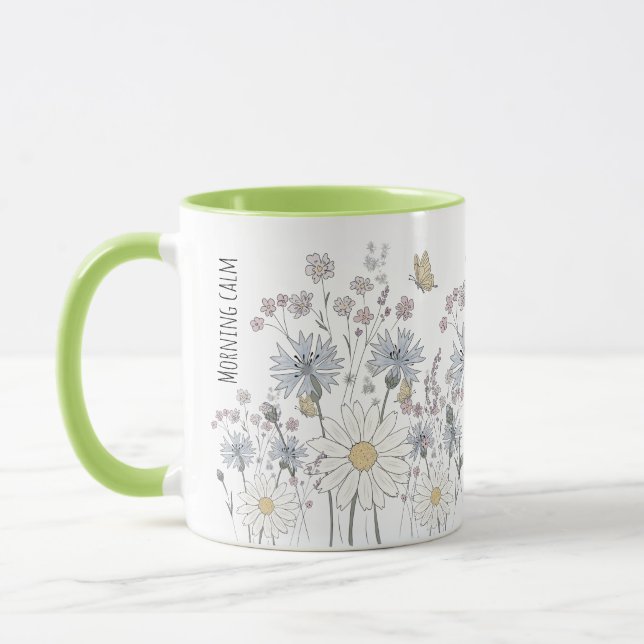 Lebendiges Feld mit Wildblumen  Tasse (Links)