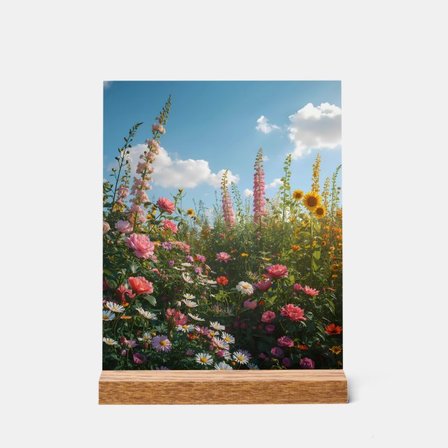 Lebendiges florales Acryl-Schild Acrylschild (Vorderseite)