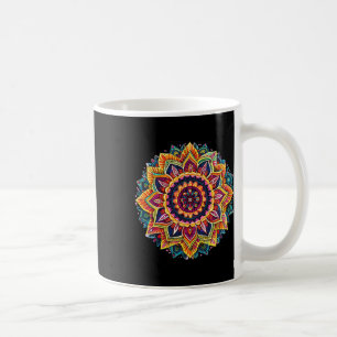 Lebendiges florales Mandala-Chakra Kreis-Symmetrie Kaffeetasse