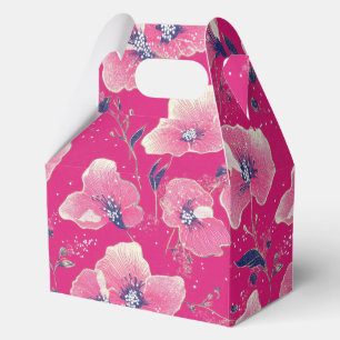Lebendiges florales Muster in Rosa, Weiß und König Geschenkschachtel