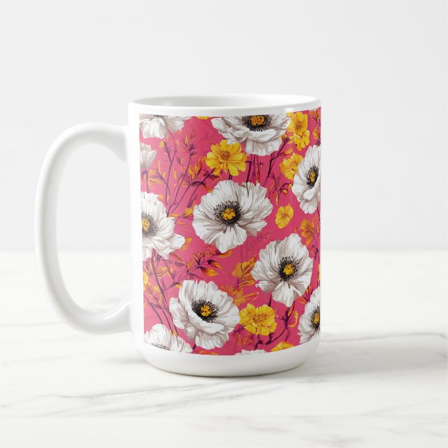 Lebendiges florales Muster Kaffeetasse (Links)