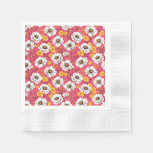 Lebendiges florales Muster Serviette