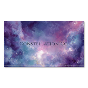 Lebendiges Galaxy Rosa Lila Nebel Weiße Rahmung Magnetische Visitenkarte