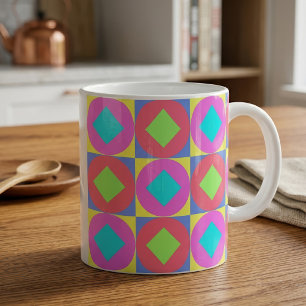 Lebendiges geometrisches abstraktes psychedelische kaffeetasse