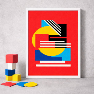 Lebendiges geometrisches Design in minimalistische Poster
