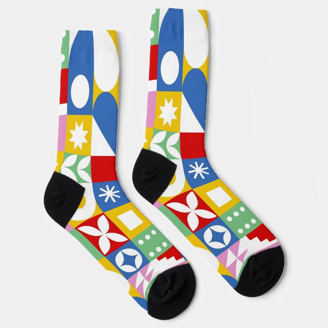 Lebendiges geometrisches Design  Socken (Vibrant Geometric Design!)