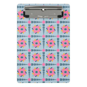 Lebendiges geometrisches Fliesendesign Mini Klemmbrett