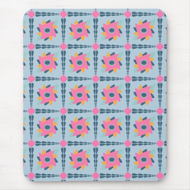 Lebendiges geometrisches Fliesendesign Mousepad (Vorne)