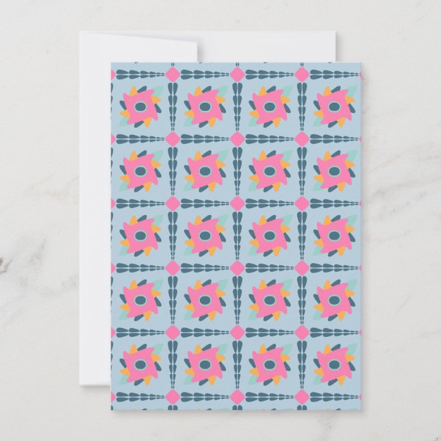 Lebendiges geometrisches Fliesendesign Save The Date (Vorderseite)