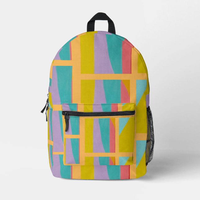 Lebendiges geometrisches Muster farbenfrohe Tasche (Vorderseite)