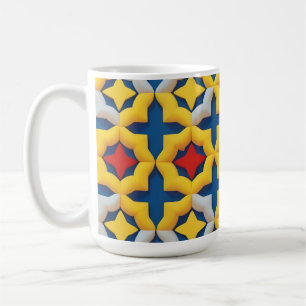 Lebendiges geometrisches Muster mit kräftigen Farb Kaffeetasse
