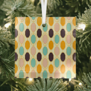 Lebendiges geometrisches Muster mit Reihen von ach Ornament Aus Glas