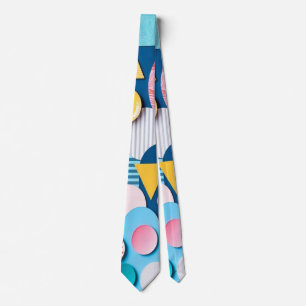 Lebendiges geometrisches Pop-Art-Muster Krawatte