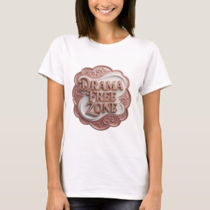 Lebendiges Gold DRAMA FREIE ZONE Slogan T-Shirt