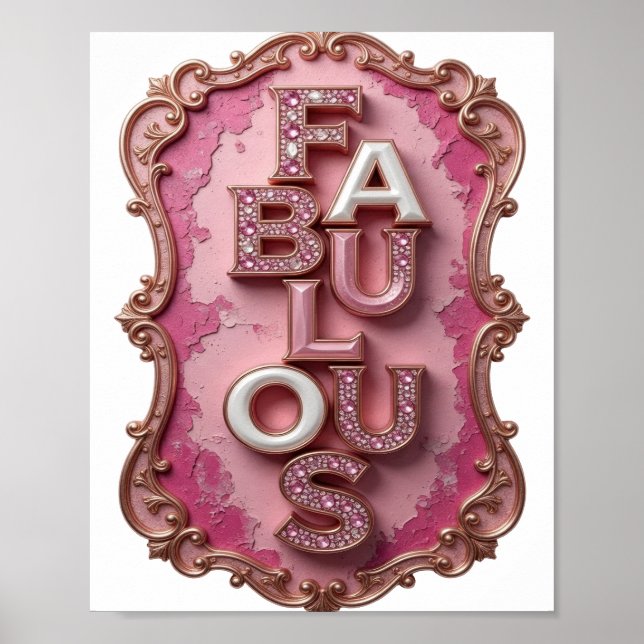 Lebendiges Gold FABULOSES Slogandesign Poster (Vorne)
