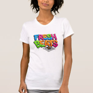 Lebendiges Graffiti Fresh Beats DJ Turntable T-Shi T-Shirt