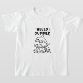 Lebendiges Hallo Sommer | Farbige Ozeantiere T-Shirt