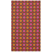Lebendiges Harlekin-Diamantmuster in Rot, Orange,
