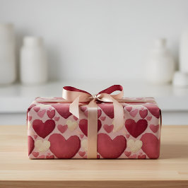 Lebendiges Herz-Muster-Geschenkpapier - Rosa, Rot, Geschenkpapier