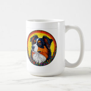 Lebendiges illustriertes Porträt eines Hundes Kaffeetasse