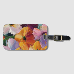 Lebendiges Impasto-Blumen-Gepäckanhänger Gepäckanhänger