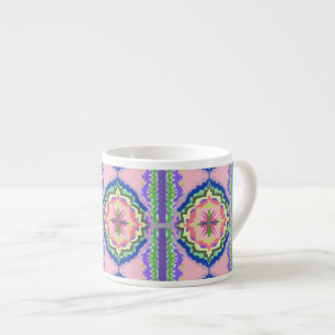Lebendiges Kaleidoskop Blühen: Rosa & Smaragd Mand Espressotasse