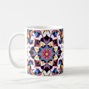 Lebendiges Kaleidoskop-Mandala-Muster Kaffeetasse