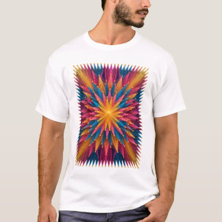 Lebendiges Kaleidoskop-Sonnenstrahl-Grafik-T-Shirt T-Shirt