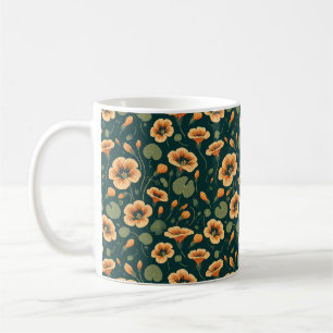 Lebendiges Kapuzinerkresse-Blumenmuster Kaffeetasse