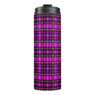 Lebendiges Karo-Tartan-Muster-Stoff Thermosbecher