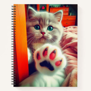 Lebendiges Katzenpfotenporträt Notizbuch