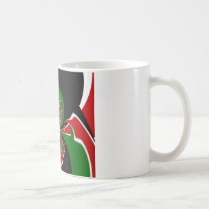 Lebendiges kenianisches Flaggenmuster: Eine kraftv Kaffeetasse