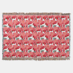 Lebendiges Korallen-Blumenmuster Fette rote Blum Decke