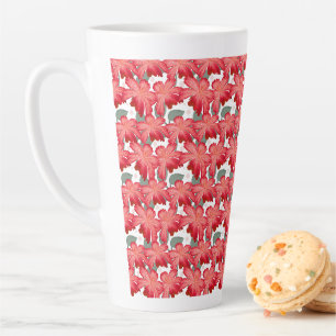 Lebendiges Korallen-Blumenmuster   Kräftige rote B Milchtasse