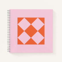 Lebendiges Korallenrot und Pastellrosa geometrisch