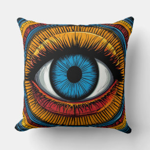 Lebendiges, künstlerisches Böse-Auge-Design Kissen