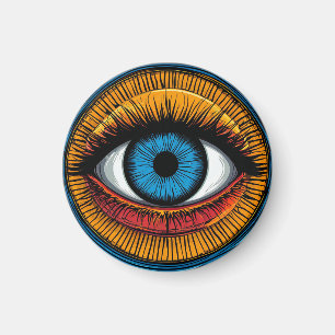 Lebendiges, künstlerisches Böse-Auge-Design Magnet