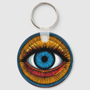 Lebendiges künstlerisches Böse-Auge-Design Schlüsselanhänger
