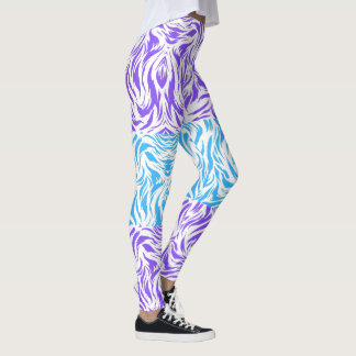 Lebendiges lila und blaues abstraktes Wirbel-Muste Leggings