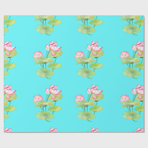 Lebendiges Lotus-Motiv Geschenkpapier