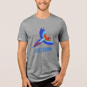 Lebendiges Macaw-Papageien-Freiheit-Triblend-T-Shi Tri-Blend Shirt