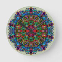 Lebendiges Mandala-Blumen- und geometrisches Muste