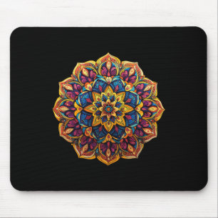 Lebendiges Mandala-Zen-Blumenmuster zur Meditation Mousepad