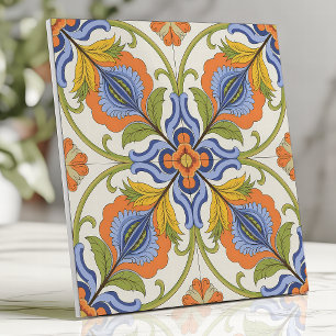 Lebendiges mediterranes Majolika-Blumenmuster Fliese