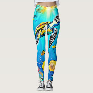 Lebendiges Meeresschildkröten-Riff-Kunstwerk Leggings