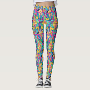 Lebendiges, mehrfarbiges, geometrisches, symmetris leggings